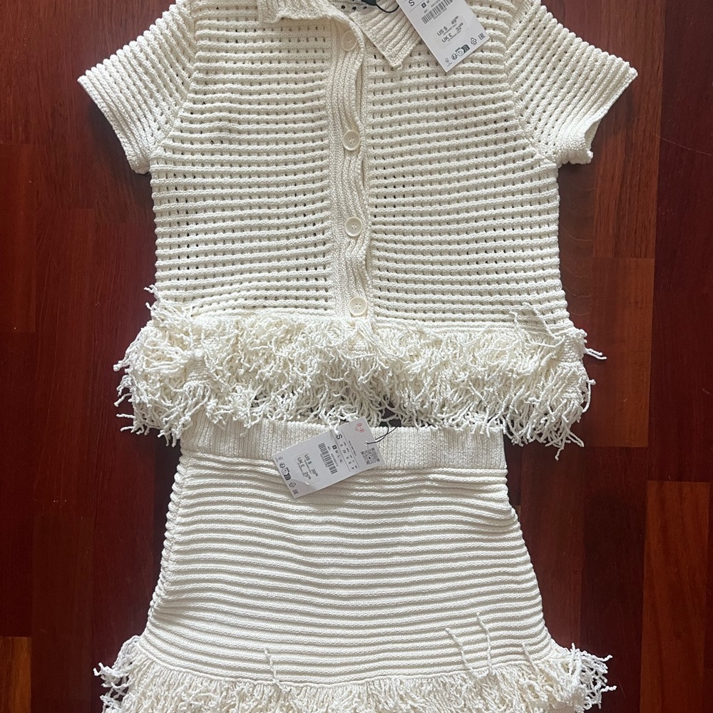 Zara Cream Knit 2 piece set- NWT!